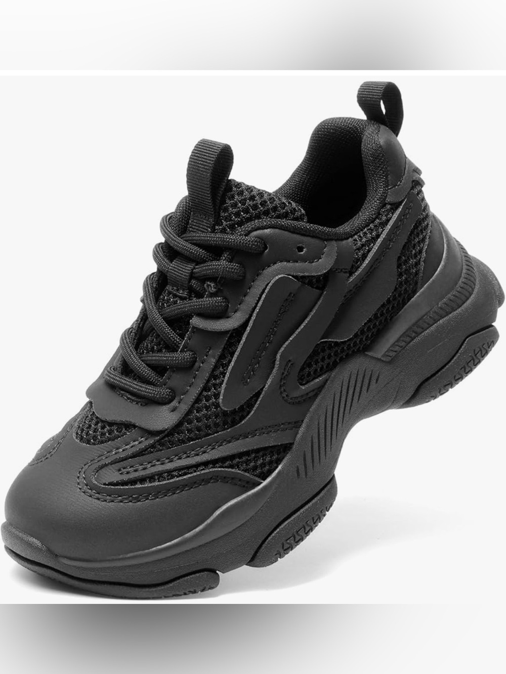 Kids Black Athletic Sneakers Sz 5 Women’s Sz 7